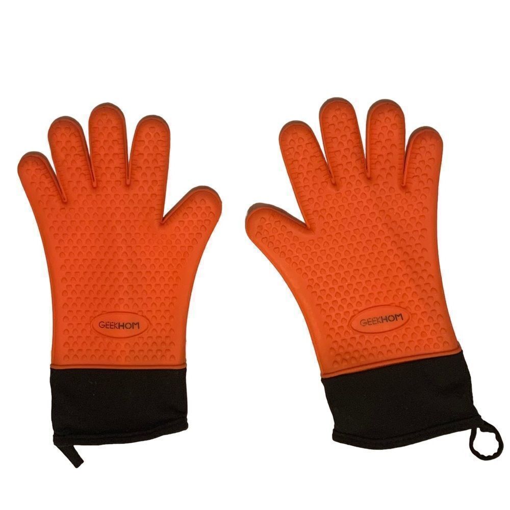 Geekhom Silicone Grilling Kitchen Gloves Orange